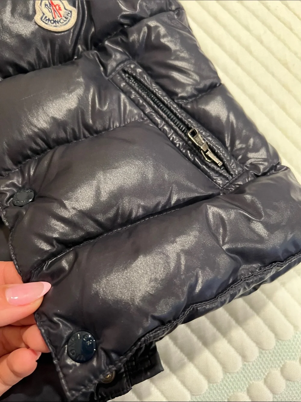 Moncler Kids Dark Navy Quilted Puffer Vest